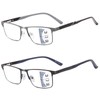 EVANLCAP 2 Pack Premium Blue Light Blocking Progressive Multifocus Reading