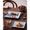 Famiware Dinnerware Sets for 4, Ocean Square 12-Piece Kitchen Plates