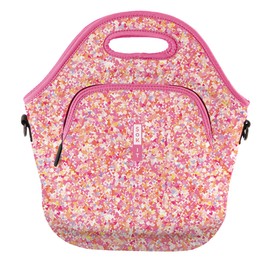 Sok It Lunch Tote Zippered Bag Insulated Neoprene Caddy (Floral Hearts, X-Large 6.5 Quart Lunch Tote)