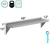 Unbranded 12 in. x 48 in. Stainless Steel Wall Shelf