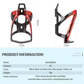 ROCKBROS Bottle Cage Bicycle Cup Holder 35g Lightweight Drinking Bottle Cage for MTB Road Bike Bicycle 5 Colors(2 pcs included)