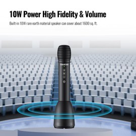 TAKSTAR 2-in-1 Bluetooth Wireless Handheld Microphone & Voice Amplifier, 7 Kinds Sound Effects, 10W Portable Mic Speaker for Karaoke Meeting Outdoor Teacher Speech Party -DA10S(Con't Connect Speaker)
