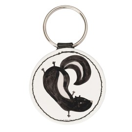 Mr. & Mrs. Panda Round Key Ring Skunk Handstand, White
