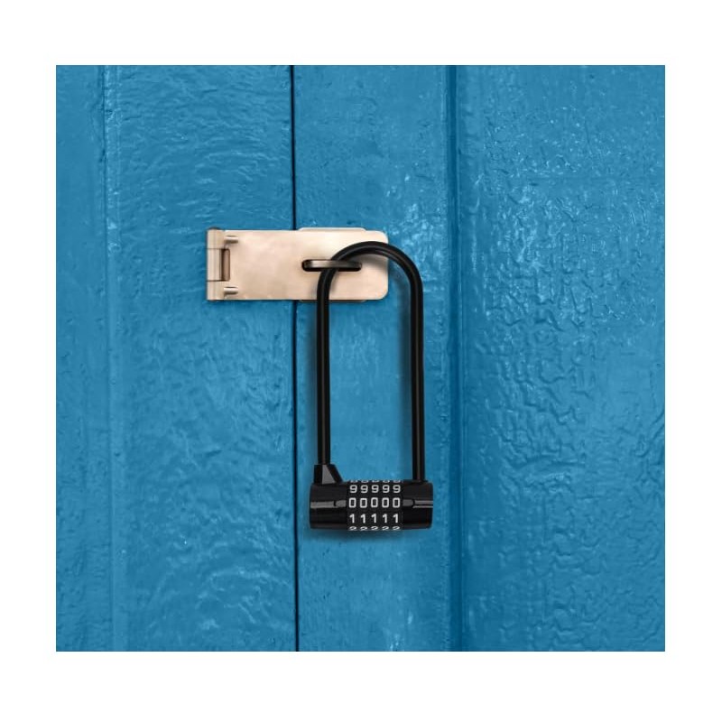 Long Shackle 5 Digit Combination Padlock - 15.5cm/6.1 Inches -