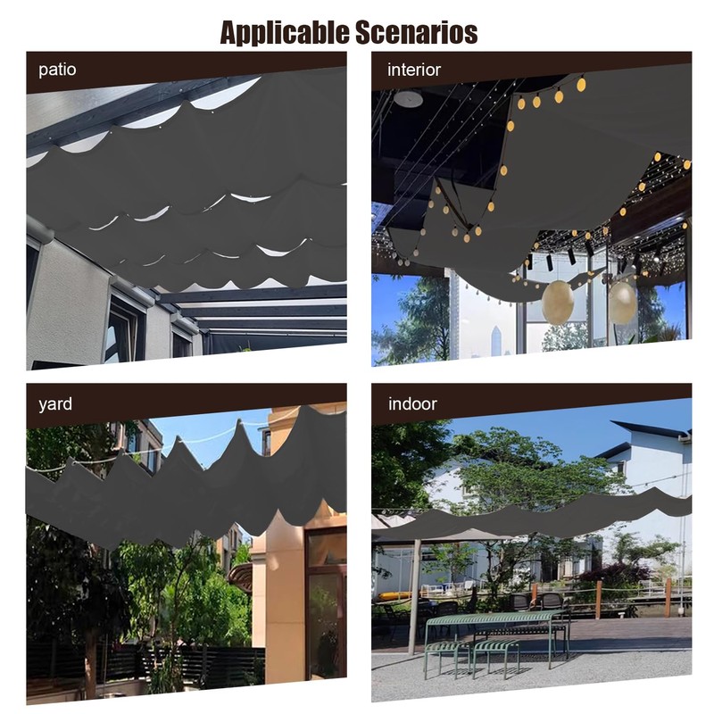 Retractable Wave Awning 1 x 2 m, Adjustable Roll-Up Sun
