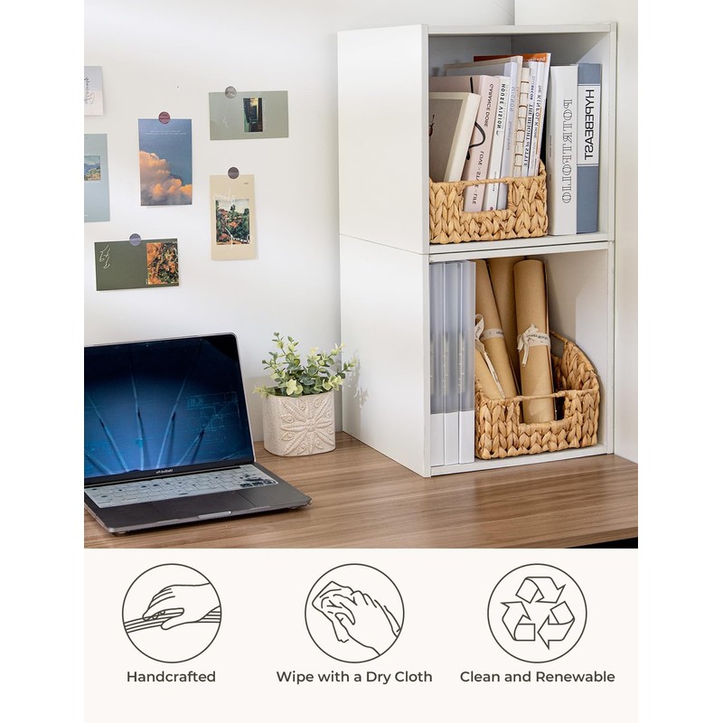 StorageWorks Pantry Baskets for Organizing, Wicker Basket with Built-in Handles,