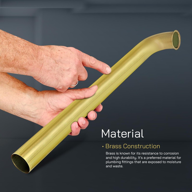 Highcraft 1-1/2” x 18” Waste Arm Direct Connect Brass Waste