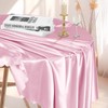 Cobedzy 1 Pack 60 Inch Round Satin Tablecloth Pink Satin