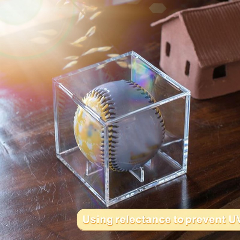 Acrylic Baseball Case for Display, UV Protected Baseball Display Cube,