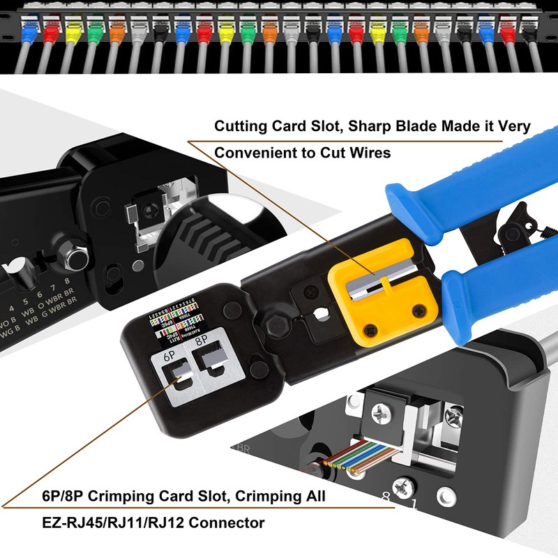 TAIWAIN RJ45 Crimper Kit Cable Network Repair Set Tool CAT5