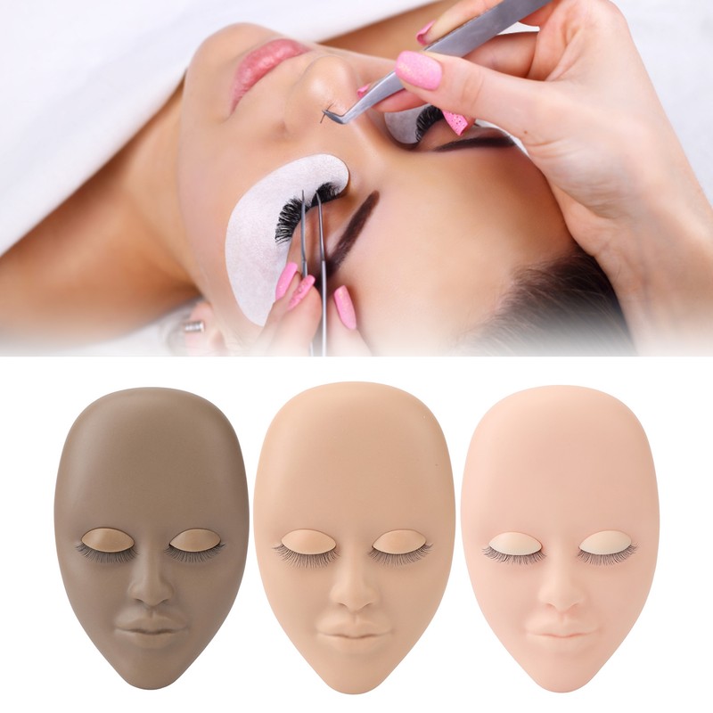 3pcs Eyelash Mannequin Head Lash Extension Training Practice Head with