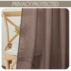 RYB HOME Brown Linen Sheer Curtains 102 inches Long, Thick