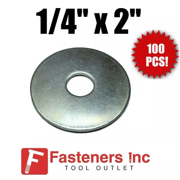 Redding Fasteners (QTY 100 PCS) 1/4" X 2" Zinc Plated
