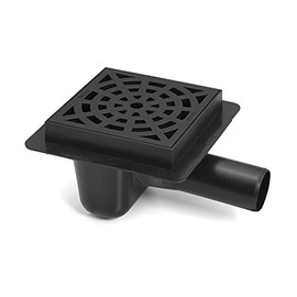 Sewerage Plastic Floor Ground Drain with Black Round Pattern Grid 50mm Pipe Diameter
