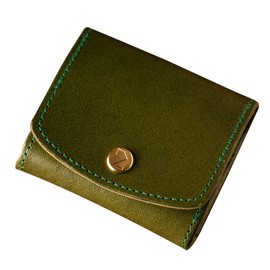 AME DE MASSE(アム デ マス) Men's Compact Coin Purse, Genuine Leather, Small Wallet, Made In Japan, Coin Case, Stylish Leather CP-045, alpine green