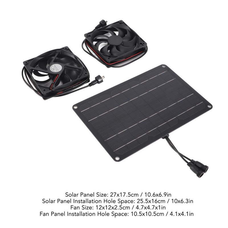 Solar Panel Fan Kit 15W 12V Exhaust Fan with 4.9ft