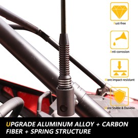 RERPRO UTV Flag Pole Holder Mount ATV US Whip Flag Mount 1.75"-2" Roll Bar Flag with Pole and Mount Bracket for Polaris RZR Ranger General Can Am 360° Adjustable Aluminum Black Upgraded