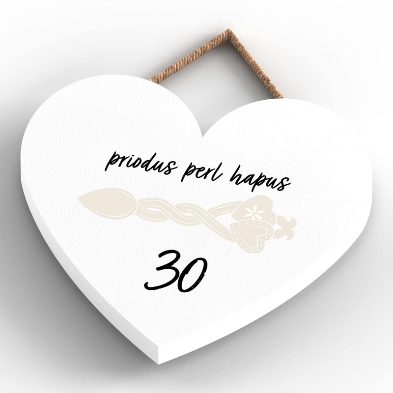 Global Designs 30Th Wedding Anniversary Welsh Love Spoon Wooden Heart