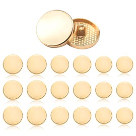18 Pcs Gold Buttons for Blazer, Metal Buttons, 3 Sizes Round Metal Sewing Button, Detachable Gold Blazer Button, Vintage Brass Button for Coat, Jacket, Suit and Shirt (25mm/15mm/10mm)