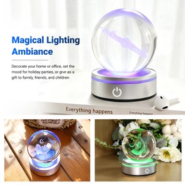 Silver Round LED Light Base Multicolor Display Stand (Two packs)