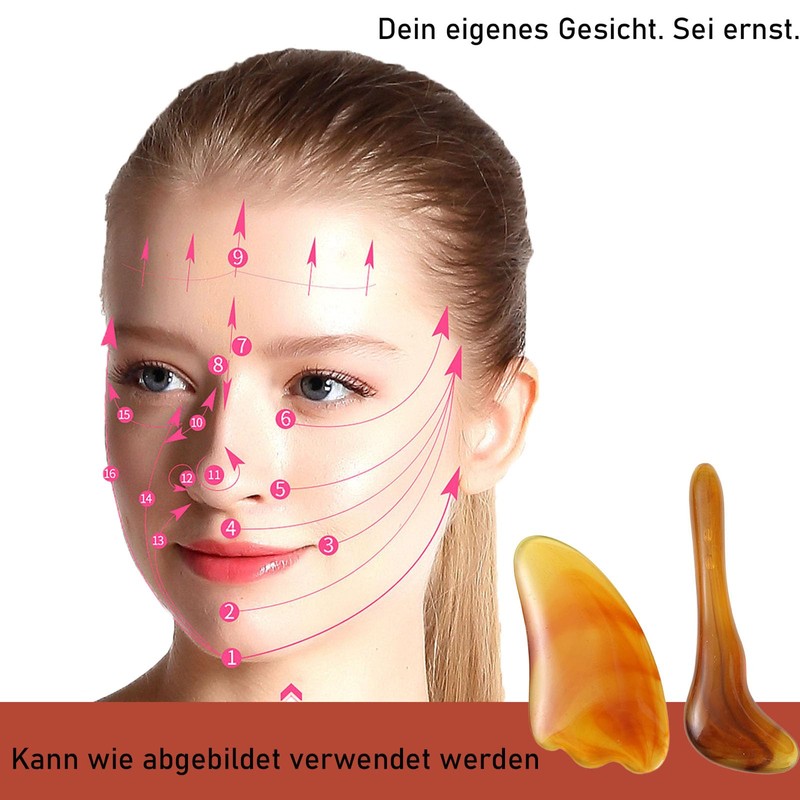 4 Stücke Gua Sha Stein, Guasha, Kunststoff Gua Sha Facial