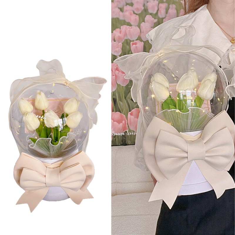 DIY Hand Made Tulip Night Light Romantic Bedroom Bedside Sleeping