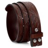 JASGOOD Men's Western Leather Belt Strap Engraved Cowboy Belt without
