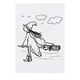 'Witch On A Broomstick' Temporary Tattoo - Water Resistant, Skin-Safe, Non-Toxic Transfer (TO00082951)