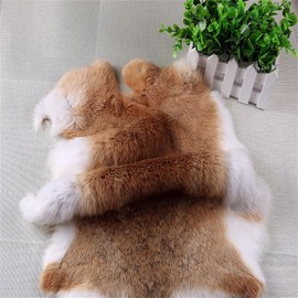 Unbranded 4PCS Natural Real Rabbit Skin Pelt Hide Animal Fur Leather Decor Craft Grade Tan