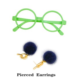 LZH Mirabel Madrigal Costume Dress, Encanto Mirabel Isabela Fancy Dress Costume, Cosplay Princess Dress with Pocket and Glasses, Green, for Girls, blue