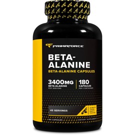 Primaforce Cápsulas de beta alanina 3,400 mg, 180 cápsulas (45 porciones) - Potente suplemento de beta-alanina                                        