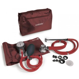 Lumiscope Professional Blood Pressure Kit - Stethoscope, Manual BP Cuff & Sphygmomanometer - Burgundy