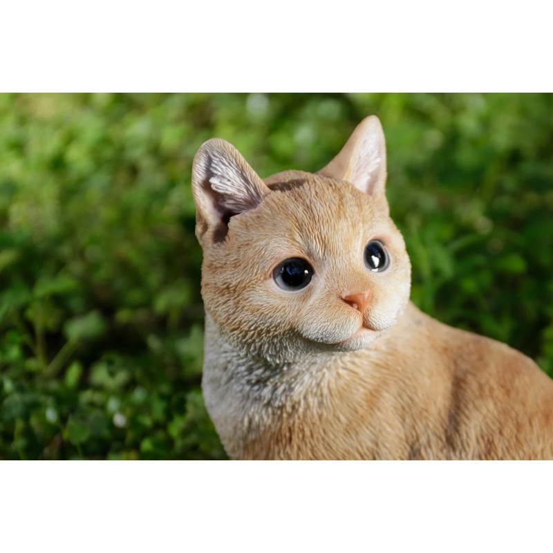 Hi-Line Gift Ltd. Orange Tabby Cat Sitting Lifelike Garden Statue