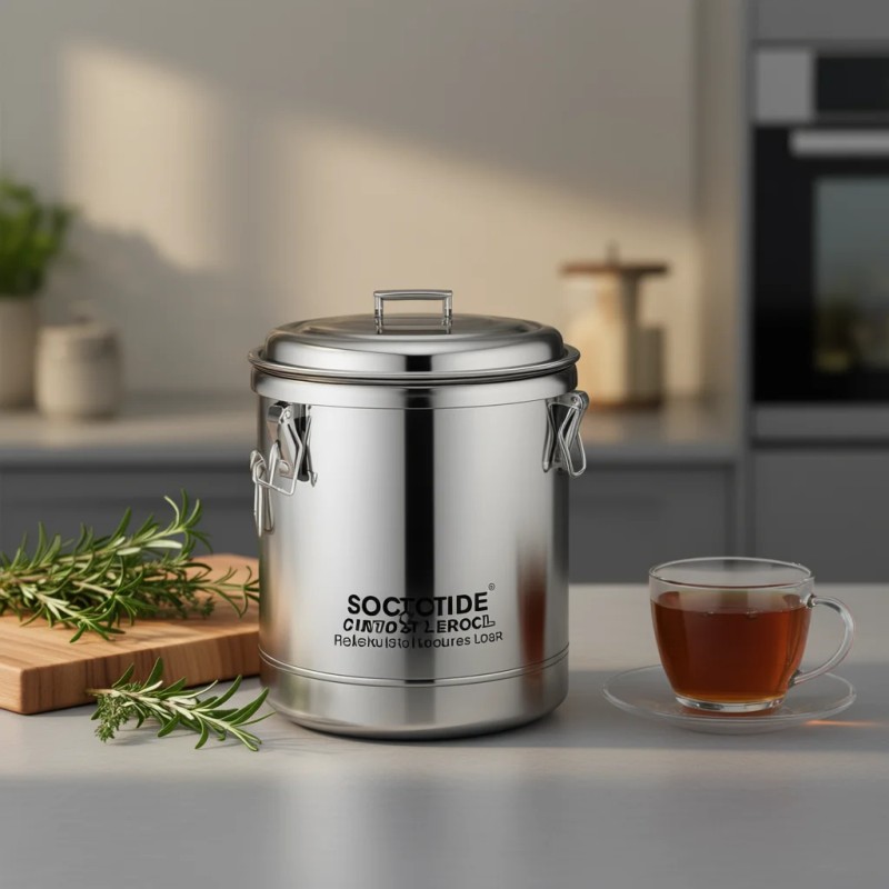 SOCOTIDE 12L Stainless Steel Insulated Stockpot With Lid For Soup