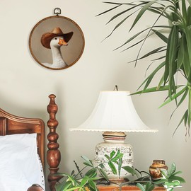 BCUANGD Western Trendy Round Wall Art Decor - Retro Goose Neutral Wall Art Canvas Frame Artwork Prints, Rustic Vintage Country Round Wall Hanging Decorations for Home Farmhouse Bedroom, 10"x10"