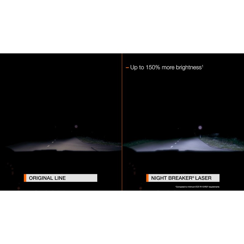 OSRAM NIGHT BREAKER LASER H8, +150% more brightness, halogen headlight