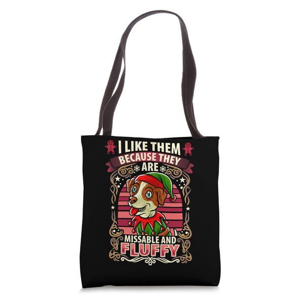 Jack Russell Terrier Fluffy Christmas Dog Santa Claus Elf Tote