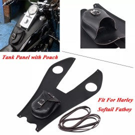 Unbranded For Harley Heritage Softail FLSTS FLSTSC Black Leather TANK Panel Pad Chap Bib