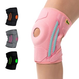 aoFIT Knee Brace (ONE Size:Medium) with Dual Side Stabilizers & Patella Gel Pad 4-way Adjustable Wraparound Straps for Arthritis Acl, Mcl Pain Support and Fast Recovery for Women & Men