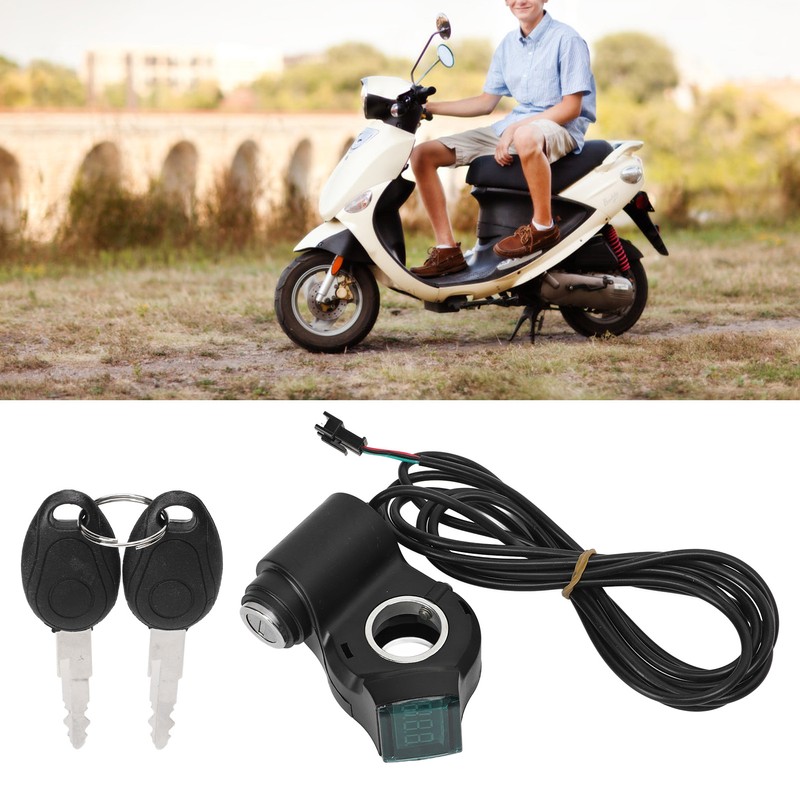 Electric Bike Throttle Grip Kit Speed Handlebars with Blue Font