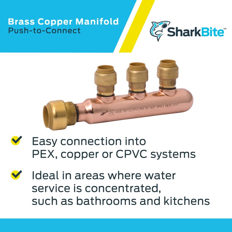 SharkBite 3/4 Inch x 1/2 Inch Outlet 3 Port Closed