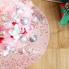 Christmas Tree Skirt, 18 inch Sparkly with Faux Fur Plush