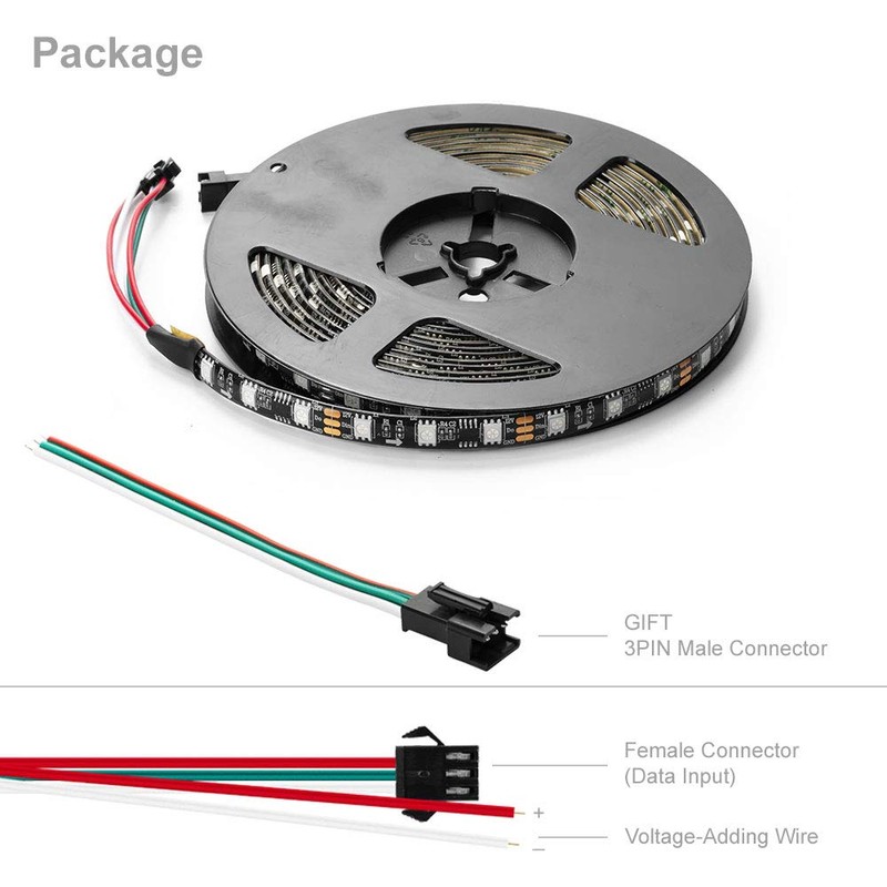 BTF-LIGHTING WS2811 Addressable LED Strip Ultra Bright 5050SMD RGB 60LED/m