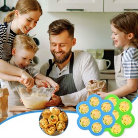 XANGNIER Silicone Air Fryer Egg bite Mold with Lid-Alternative to Sous Vide Bite Maker,Air Fryer Accessories,2 Pack