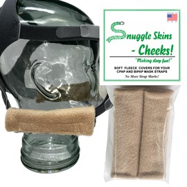 CPAP Strap Covers - Made in The USA - 2-Layered Fleece CPAP Strap Cushions for CPAP Mask Straps - CPAP Headgear Strap Covers for Skin Protection, Soft CPAP Mask Strap Cover (Light Brown)