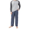 DAVID ARCHY Men's Cotton Pajama Set Long Raglan Sleeve Top