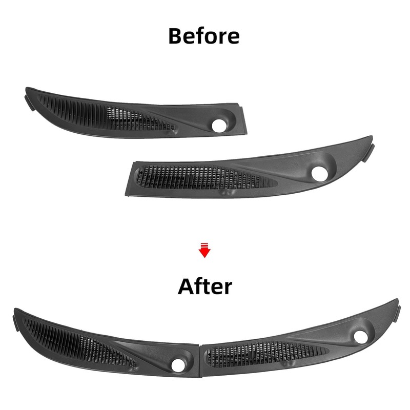 HECASA Windshield Wiper Cowl Grille Panels Compatible with 1995-2005 Ford