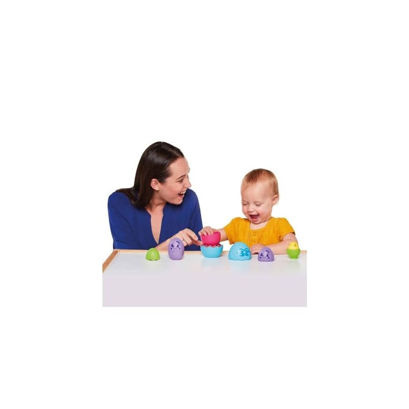 Nested eggs with hiding place, orange, multi-coloured