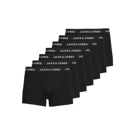 JACK & JONES 7-Pack Male Boxer Shorts (Jachuey Trunks 7 Pack) - black Plain, size: xl