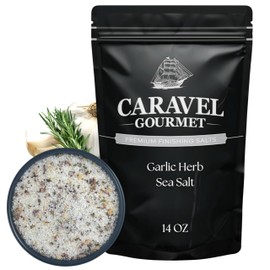 Garlic Medley Salt Seasoning for Cooking and Finishing – Savory Garlic Salt Seasoning for Meats, Vegetables, Pasta, and Snacks – 14 oz Refill Pouch by Caravel Gourmet